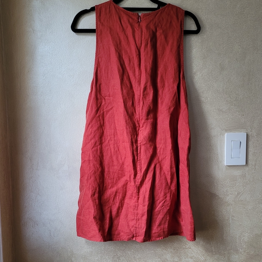 NWT POSSE DOT LINEN CUTOUT DRESS IN JAM RED - Picture 8 of 12